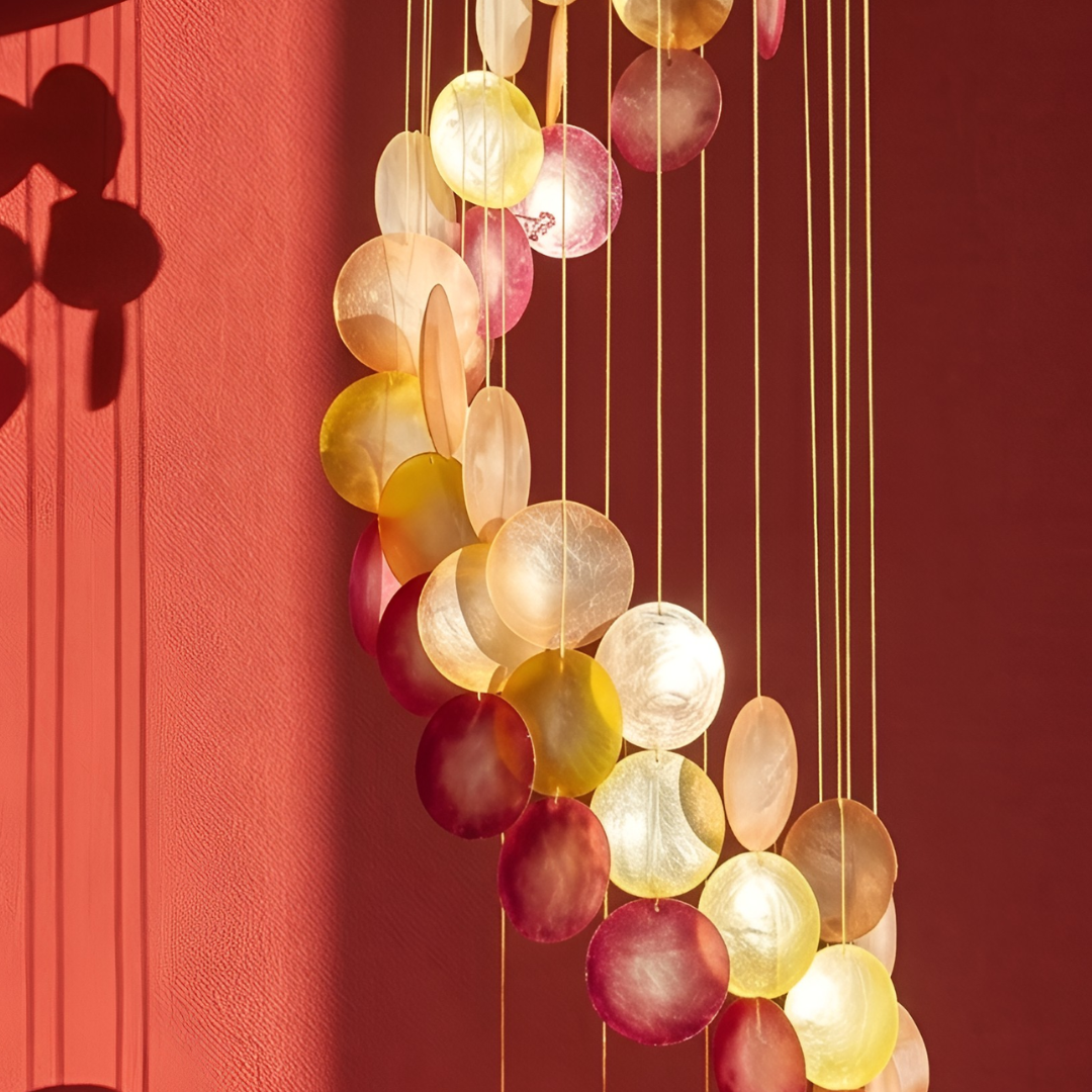 Capiz Long Chandelier