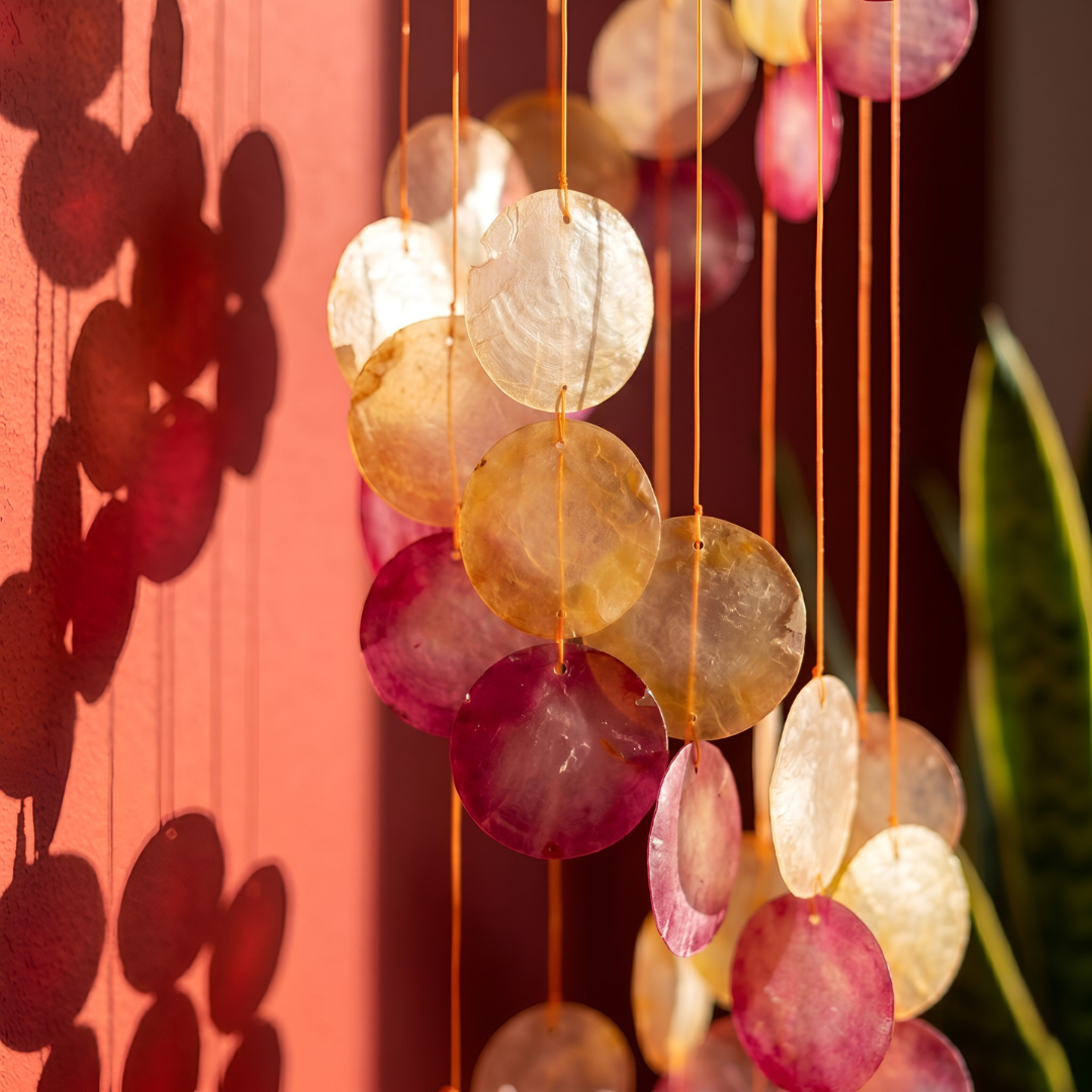 Capiz Long Chandelier